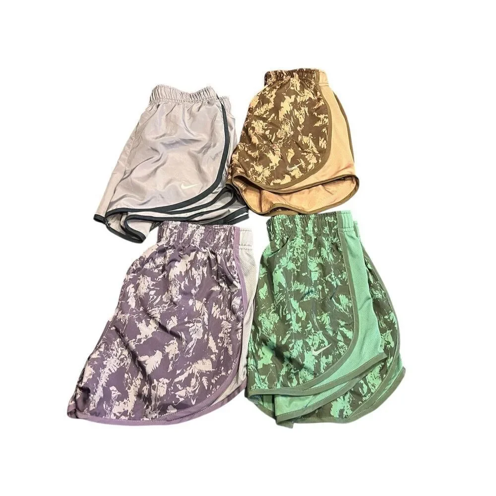 4 Nike woman’s XS Dri-Fit Running Run Shorts purple green hiking outdoors New